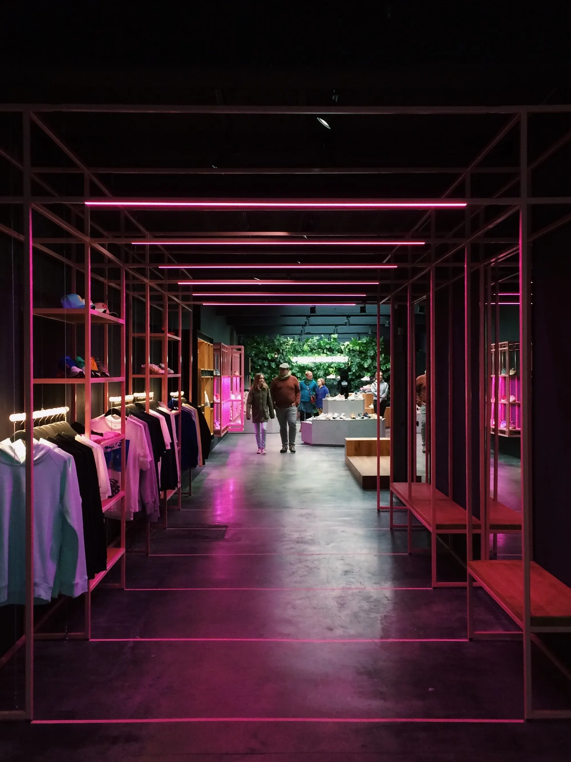 Retail store interior with smart lighting